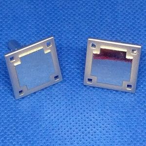 Vintage Swank Silver tone Mirror finish cufflinks